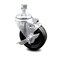 Service Caster 4 Inch Phenolic Wheel Swivel 1/2 Inch Threaded Stem Caster with Brake SCC SCC-TS20S414-PHR-TLB-121315 - alternate 1